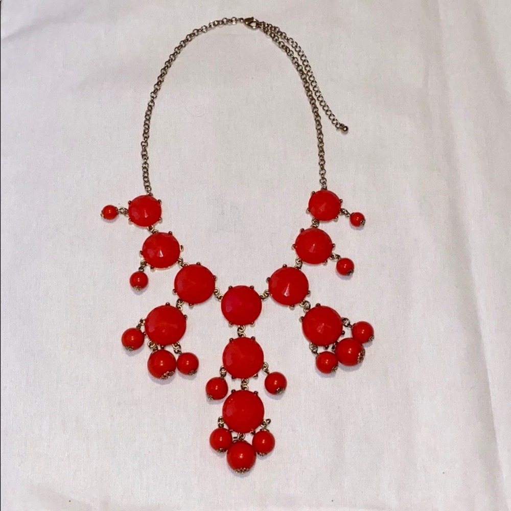 Red statement necklace